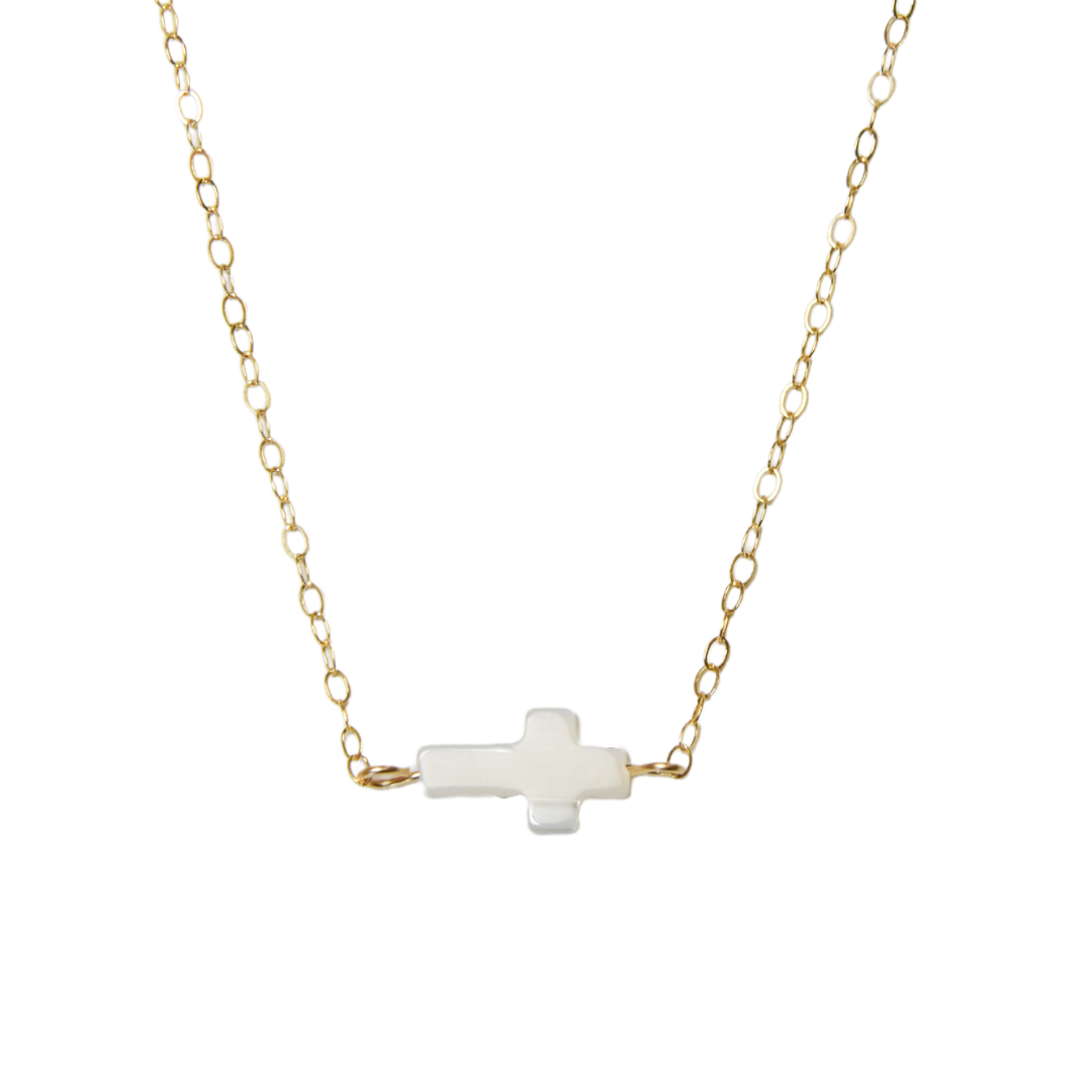 Mother of Pearl Cross Necklace