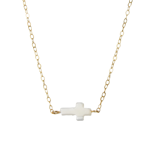 Mother of Pearl Cross Necklace