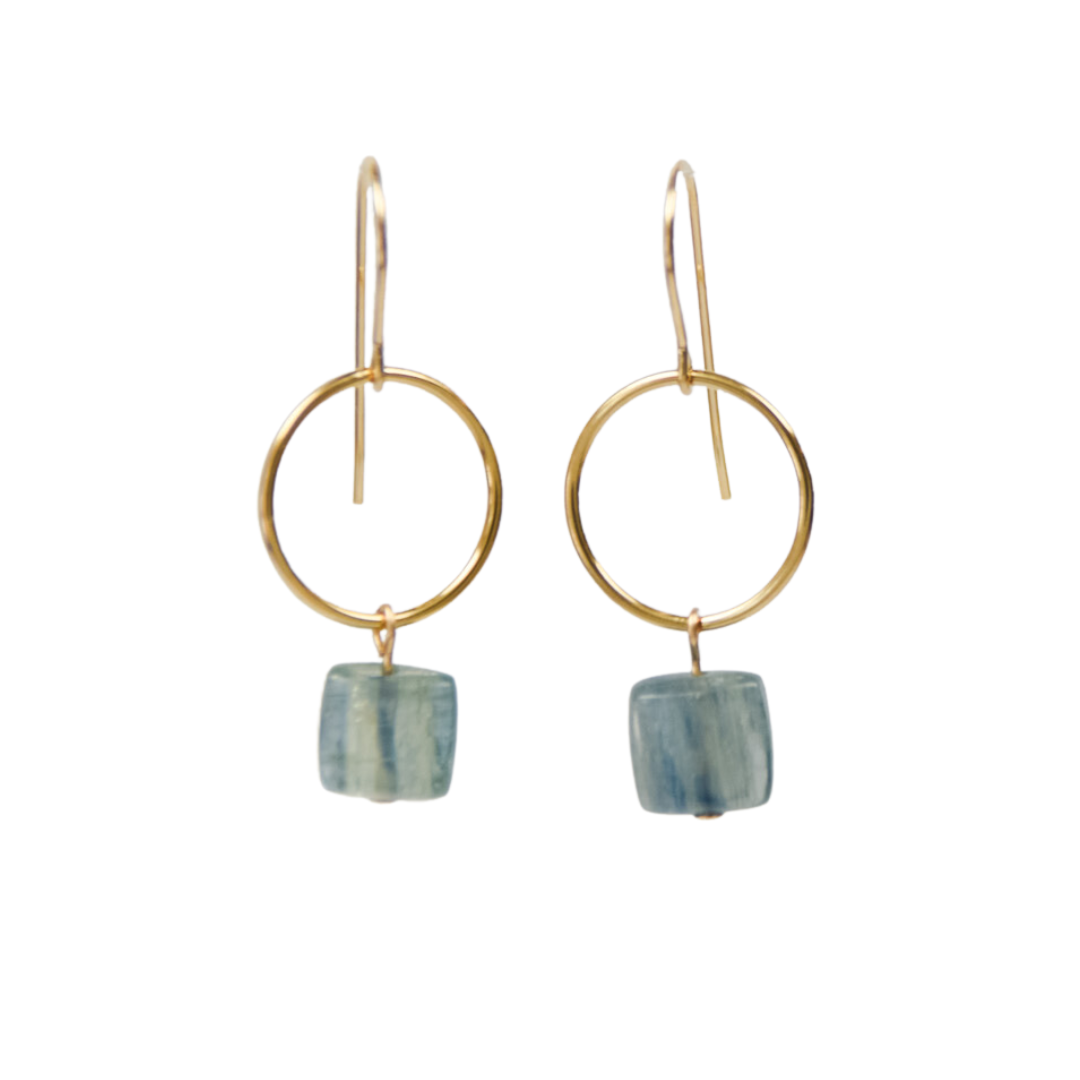 Kyanite Circle Earrings