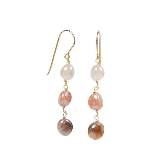 Triple Moonstone Earrings