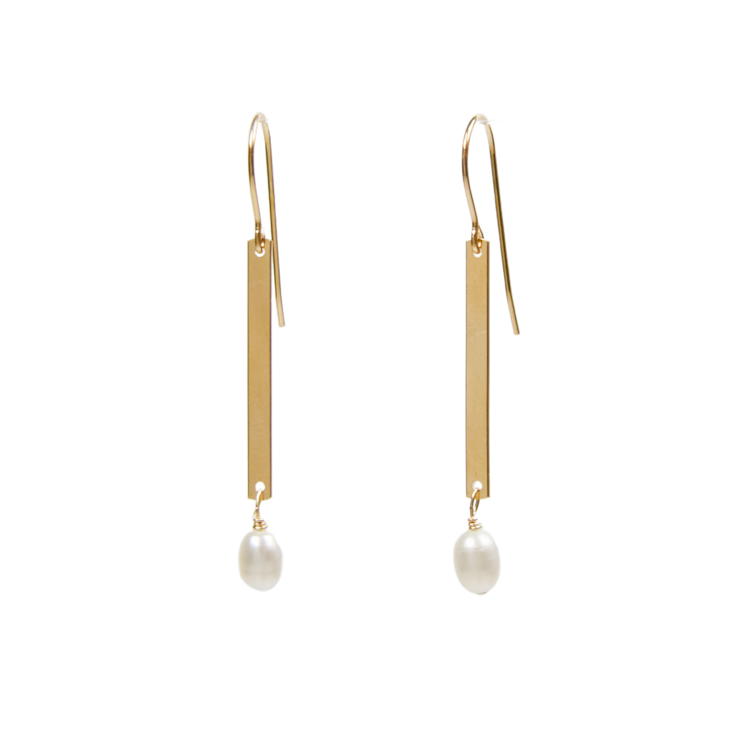 Bar and Pearl Earrings