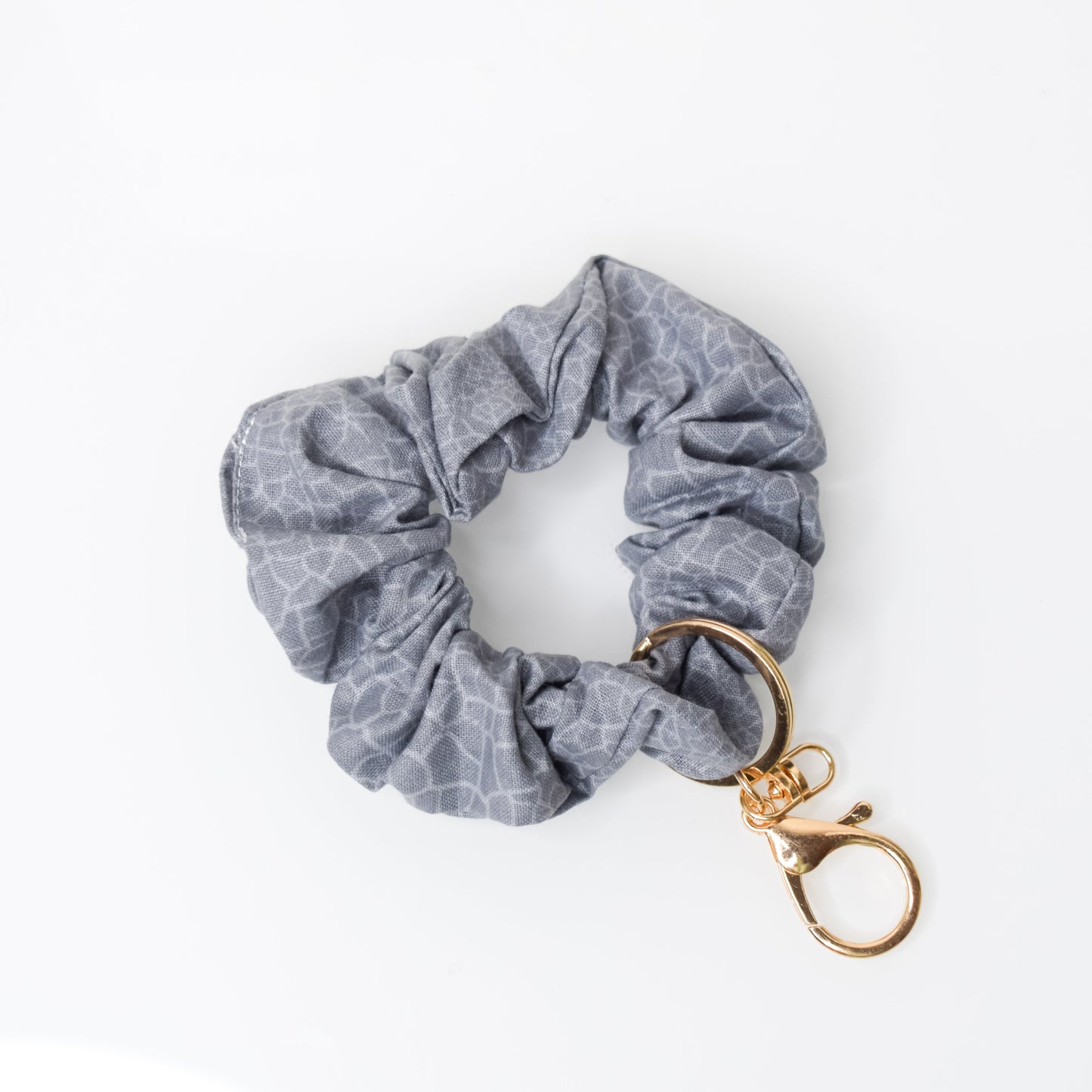 Grey Speckle Scrunchie Key Chain