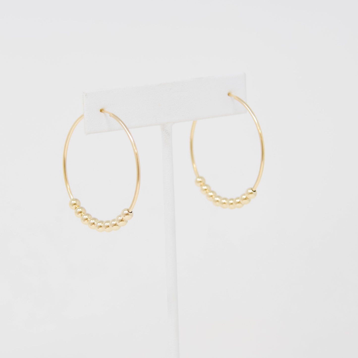 Golden Beaded Hoops