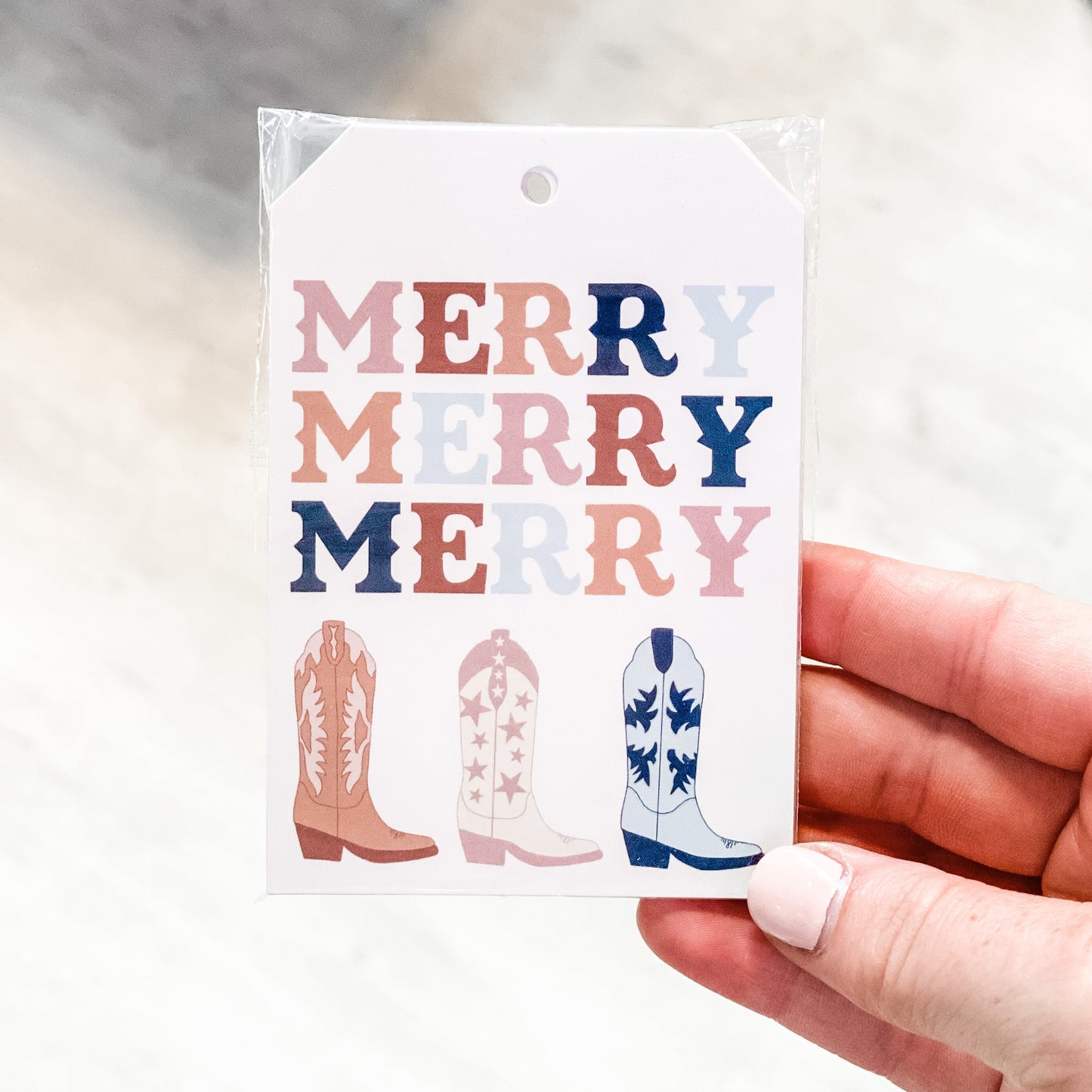 Cowboy Christmas Gift Tag