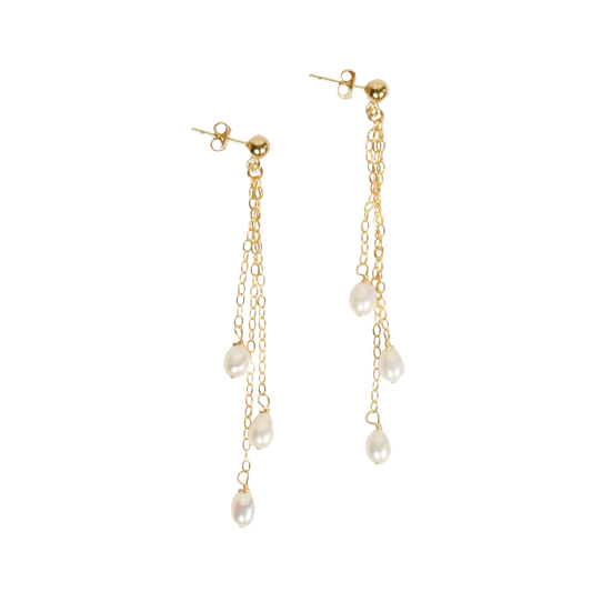 Pearl Chain Drop Earrings