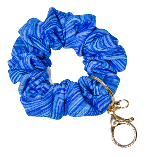 Blue Tie-Dye Scrunchie Key Chain