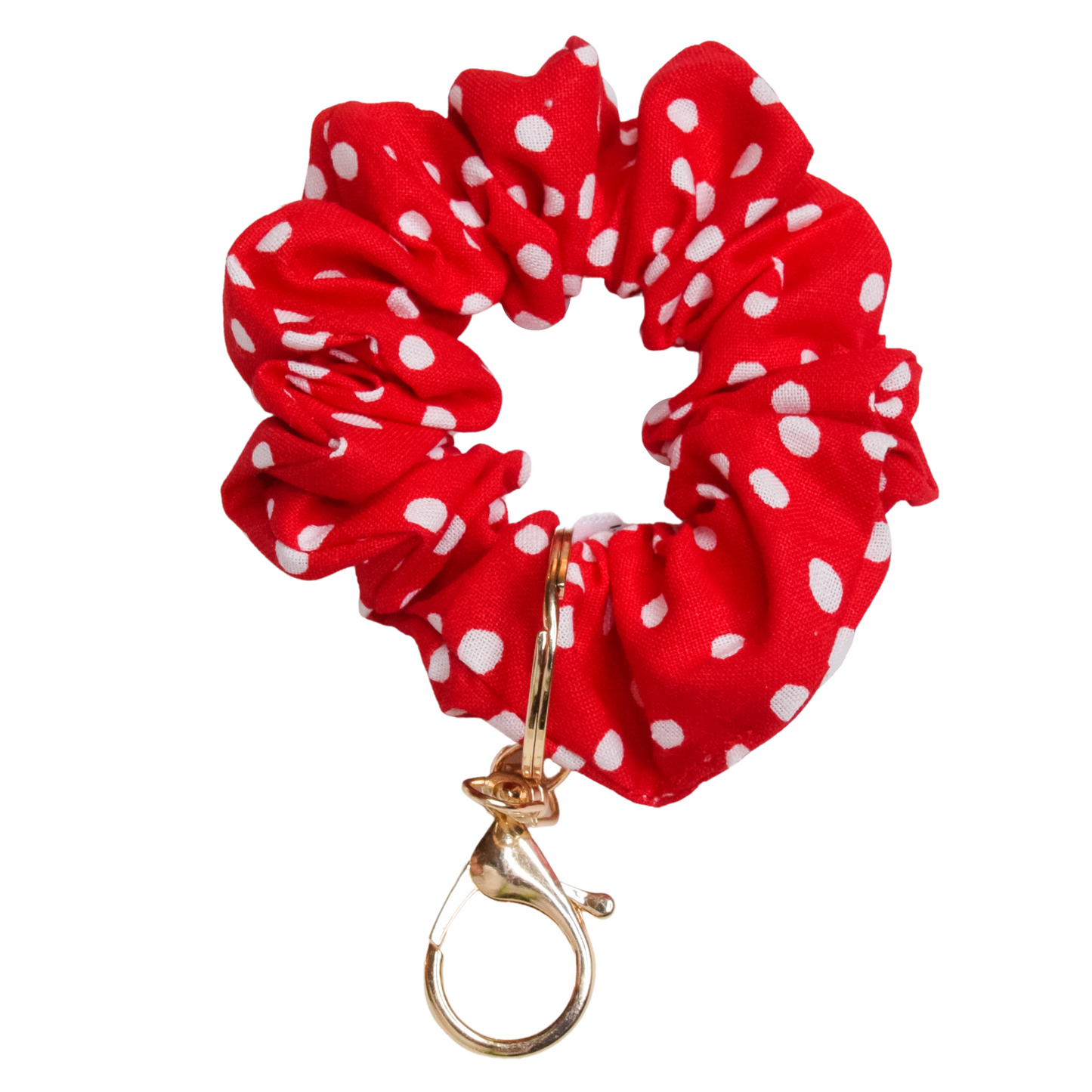 Red Polka Dot Scrunchie Key Chain