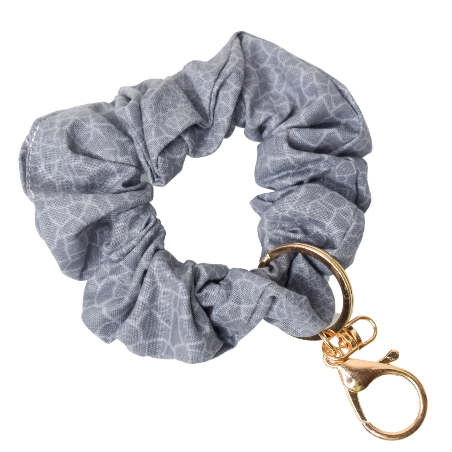 Grey Speckle Scrunchie Key Chain